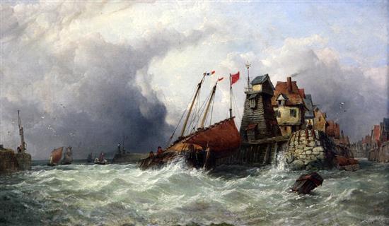 John James Wilson (1818-1875) St Valerie-en-Caux, Brittany, 12 x 20in.